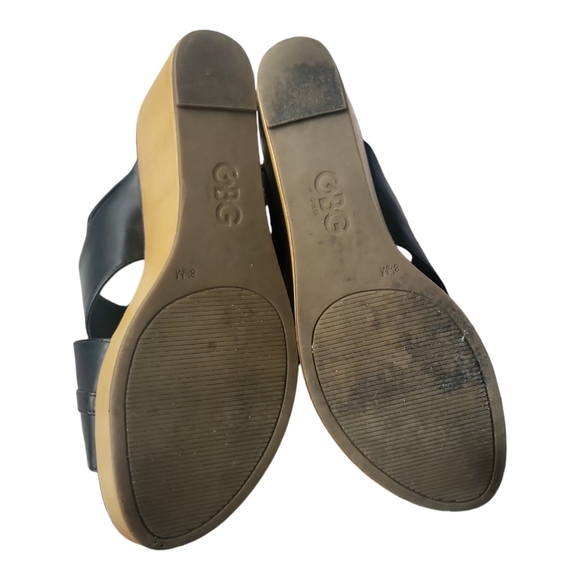 G By Guess Black Slingback Wedge Sandals/ GGDEE Style / 8.5M - Picture 11 of 12